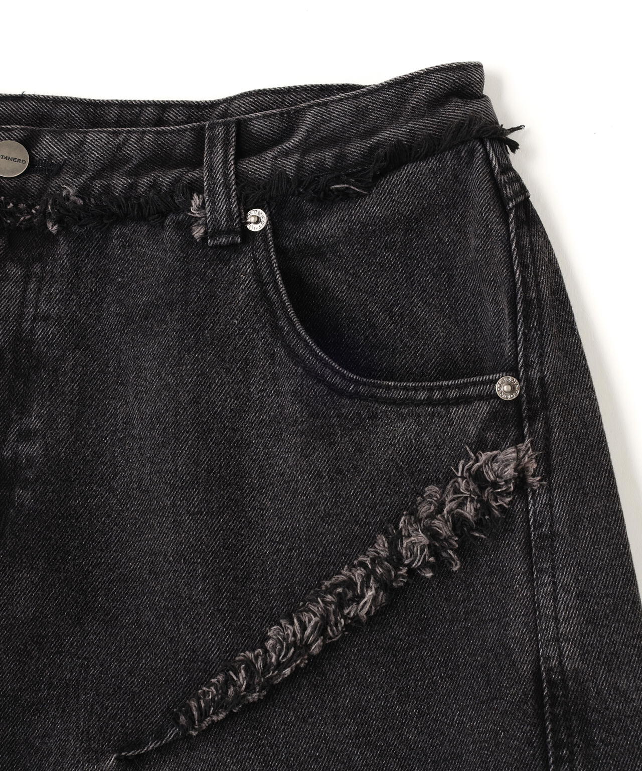 NOT4NERD/ノットフォーナード/CUT OFF CURVED DENIM PANTS