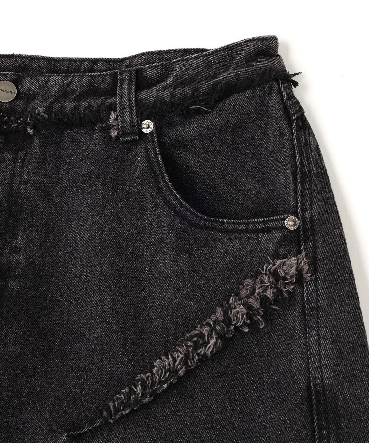 NOT4NERD/ノットフォーナード/CUT OFF CURVED DENIM PANTS