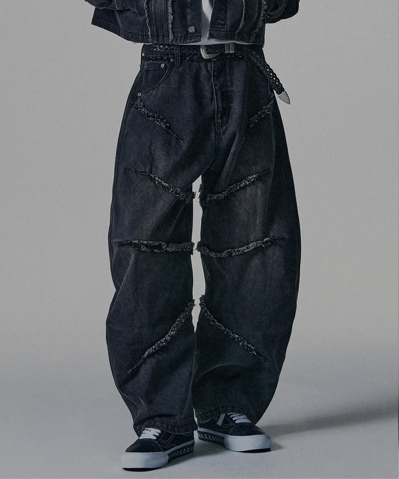 NOT4NERD/ノットフォーナード/CUT OFF CURVED DENIM PANTS