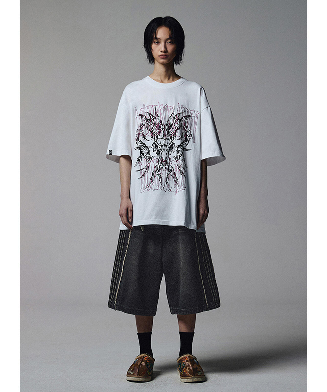 NOT4NERD/ノットフォーナード/THORNS LINE CUT OFF SHORTS