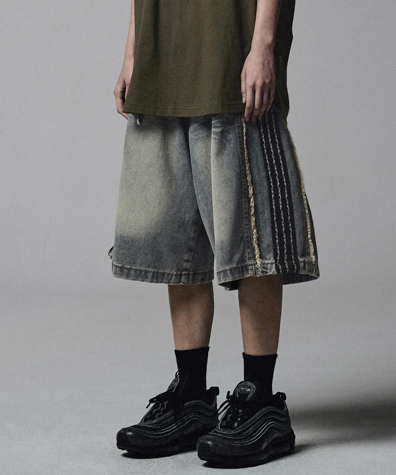 NOT4NERD/ノットフォーナード/THORNS LINE CUT OFF SHORTS