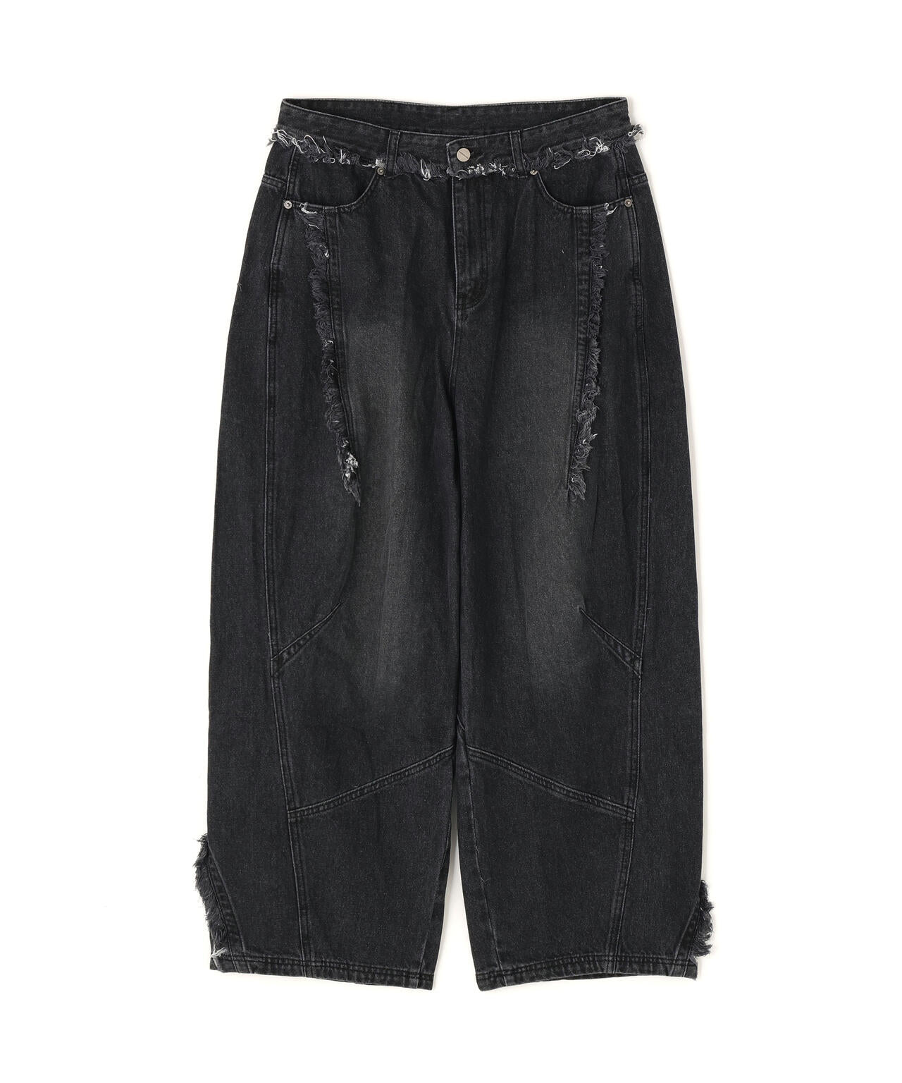 NOT4NERD/ノットフォーナード/MULTI CUT OFF CURVED DENIM PANTS