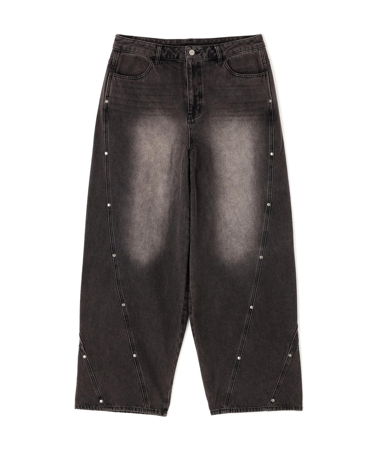 NOT4NERD/ノットフォーナード/STUD INCISION CURVED DENIM PANTS