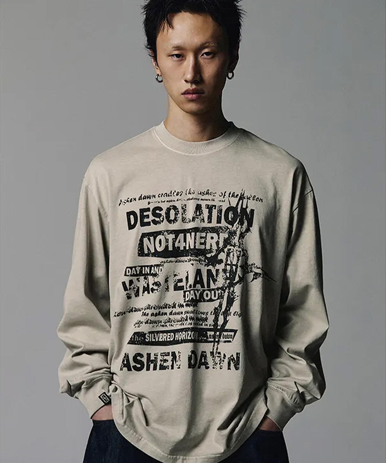 NOT4NERD/ノットフォーナード/POSTER ASHEN DAWN PIGMENT L/S TEE