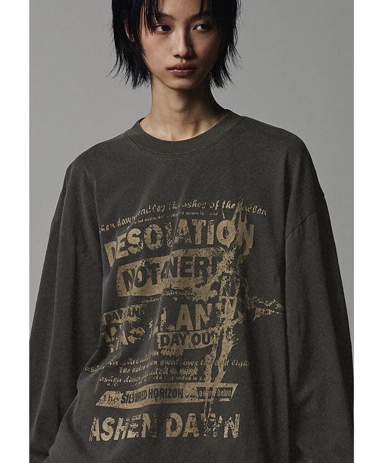 NOT4NERD/ノットフォーナード/POSTER ASHEN DAWN PIGMENT L/S TEE