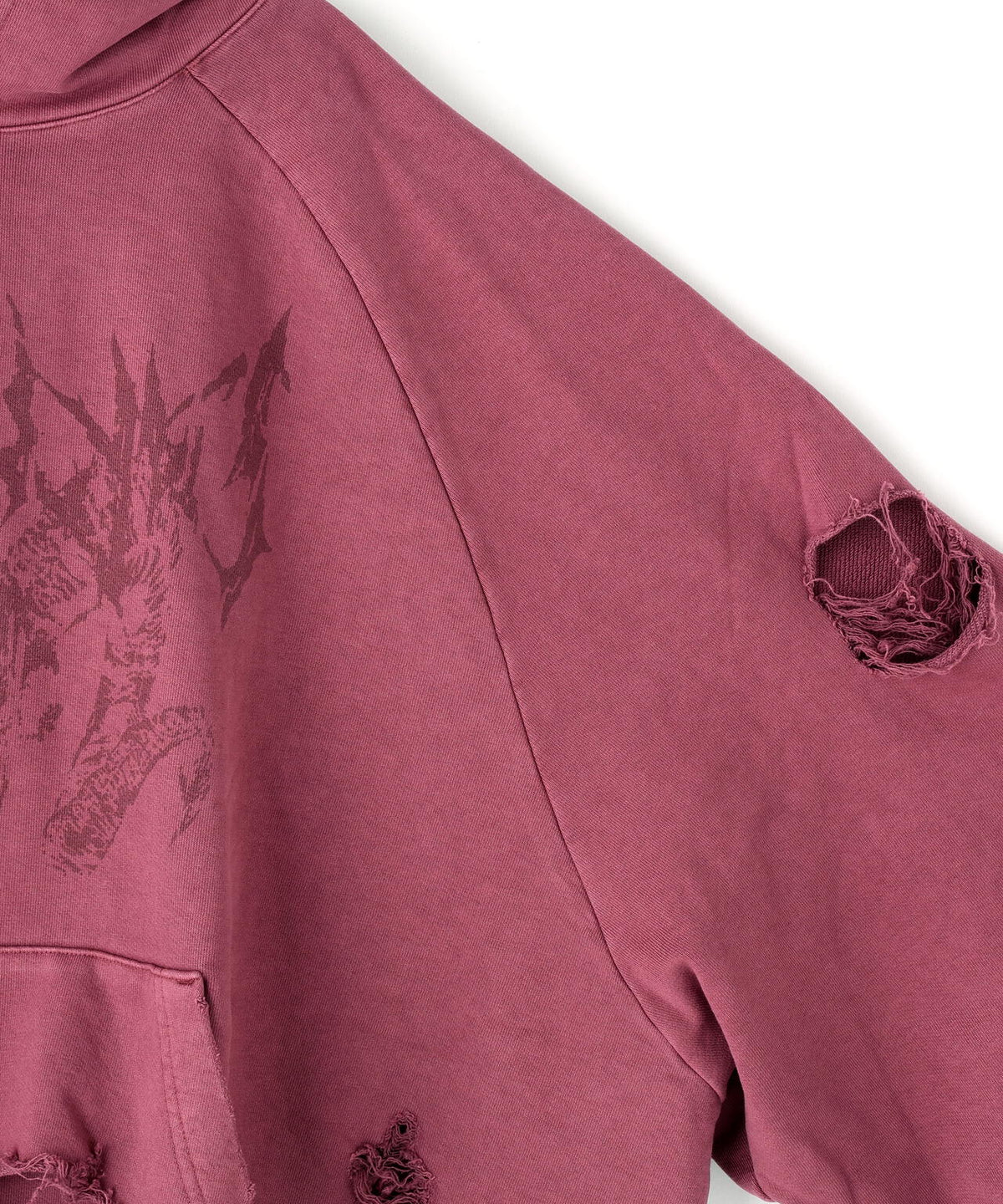 NOT4NERD/ノットフォーナード/DESTROYED PIGMENT GOAT PULLOVER HOODIE