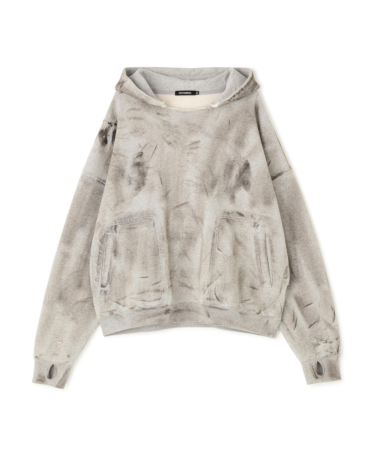 NOT4NERD/ノットフォーナード/DAMAGE WASHED PATCH PULLOVER HOODIE