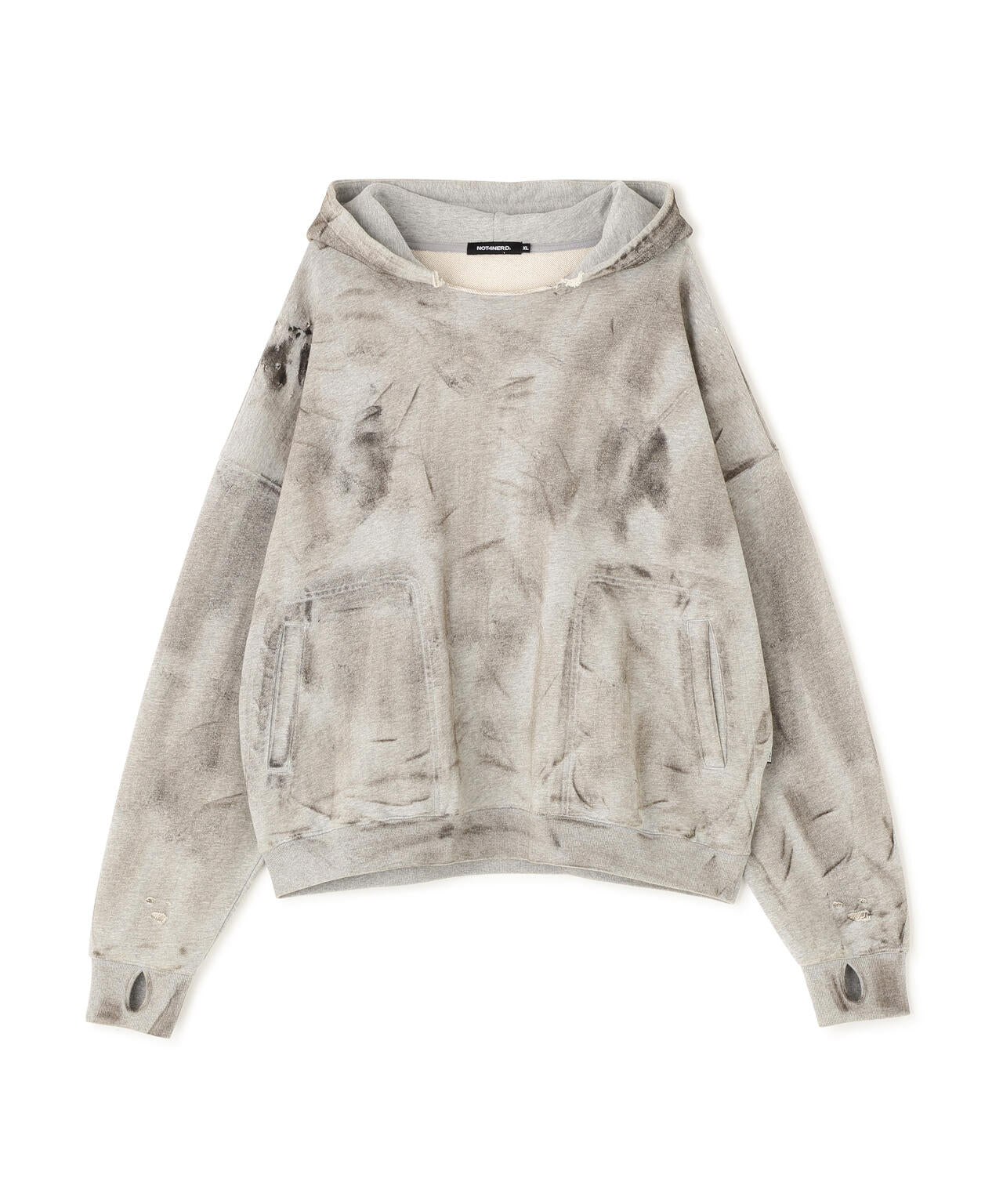 NOT4NERD/ノットフォーナード/DAMAGE WASHED PATCH PULLOVER HOODIE
