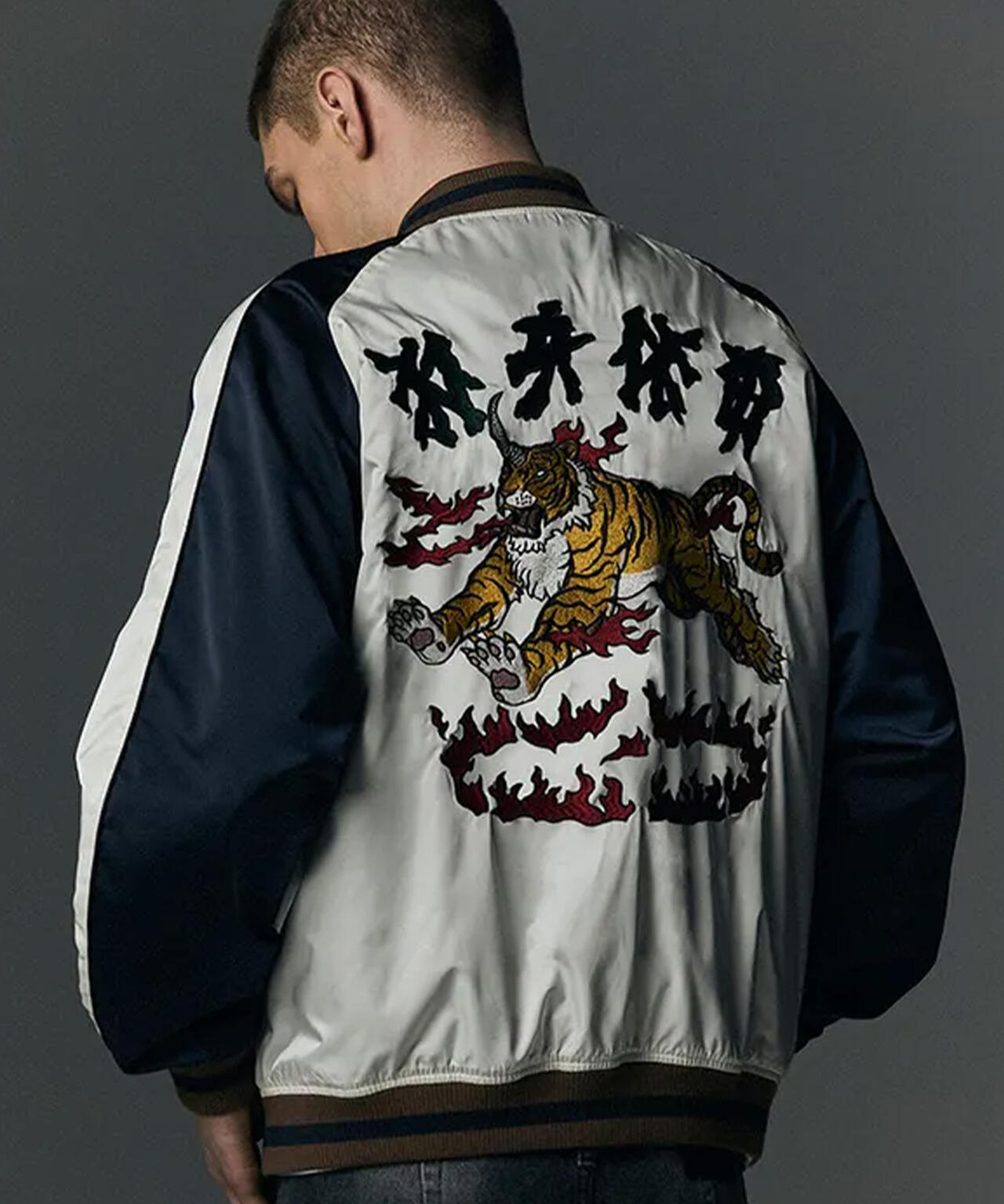 NOT4NERD/ノットフォーナード/HORNED TIGER SATIN SOUVENIR JACKET