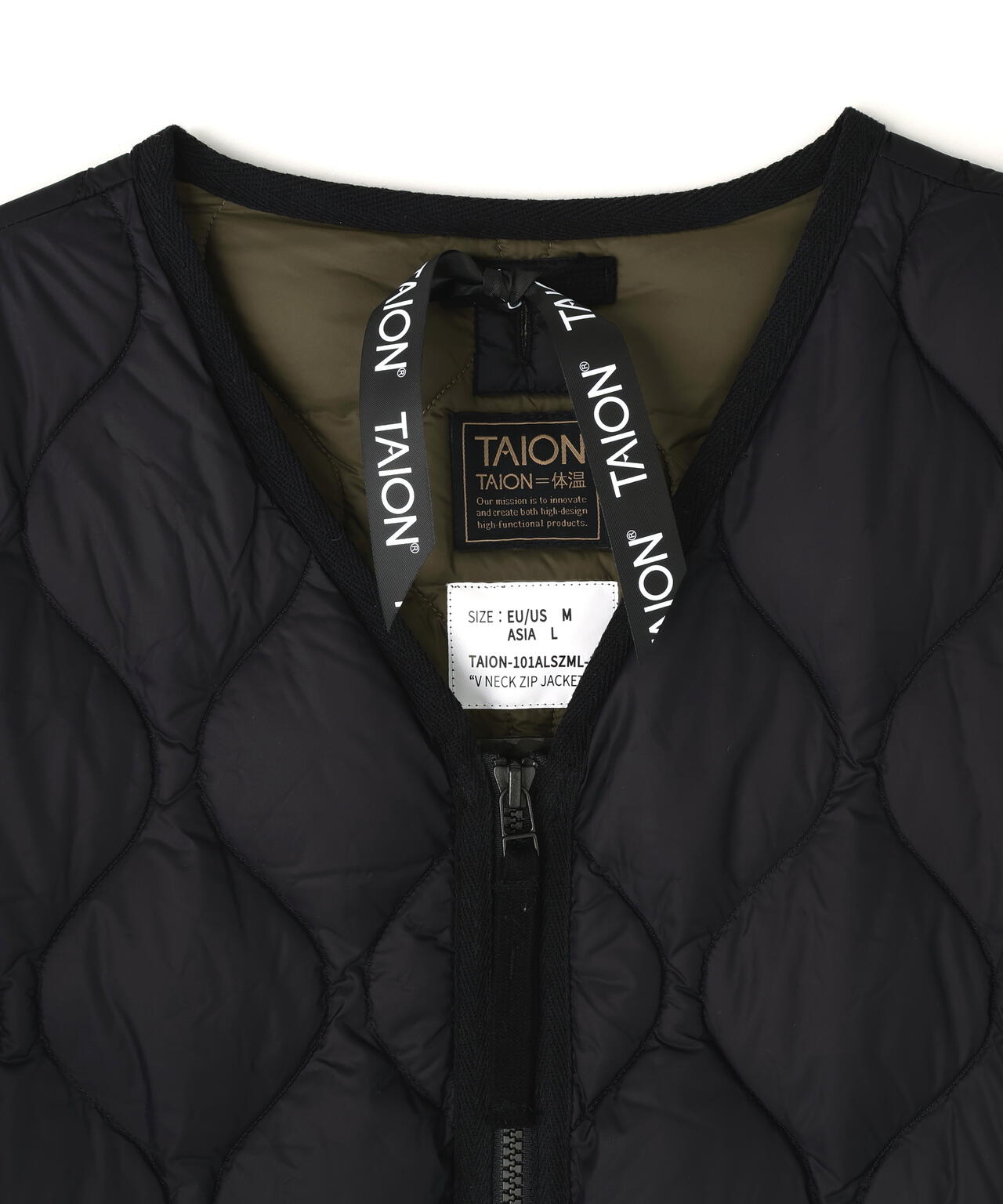TAION/タイオン/MILITARY W-ZIP VNECK DOWN JACKET-SOFT SHELL【WOMEN】