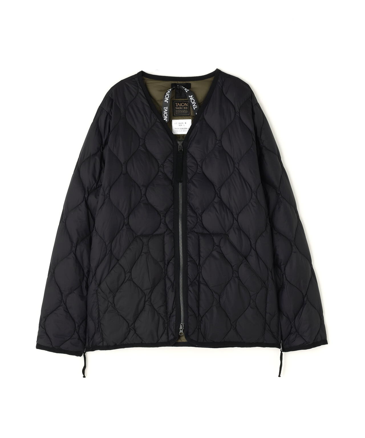 TAION/タイオン/MILITARY W-ZIP VNECK DOWN JACKET-SOFT SHELL【WOMEN】
