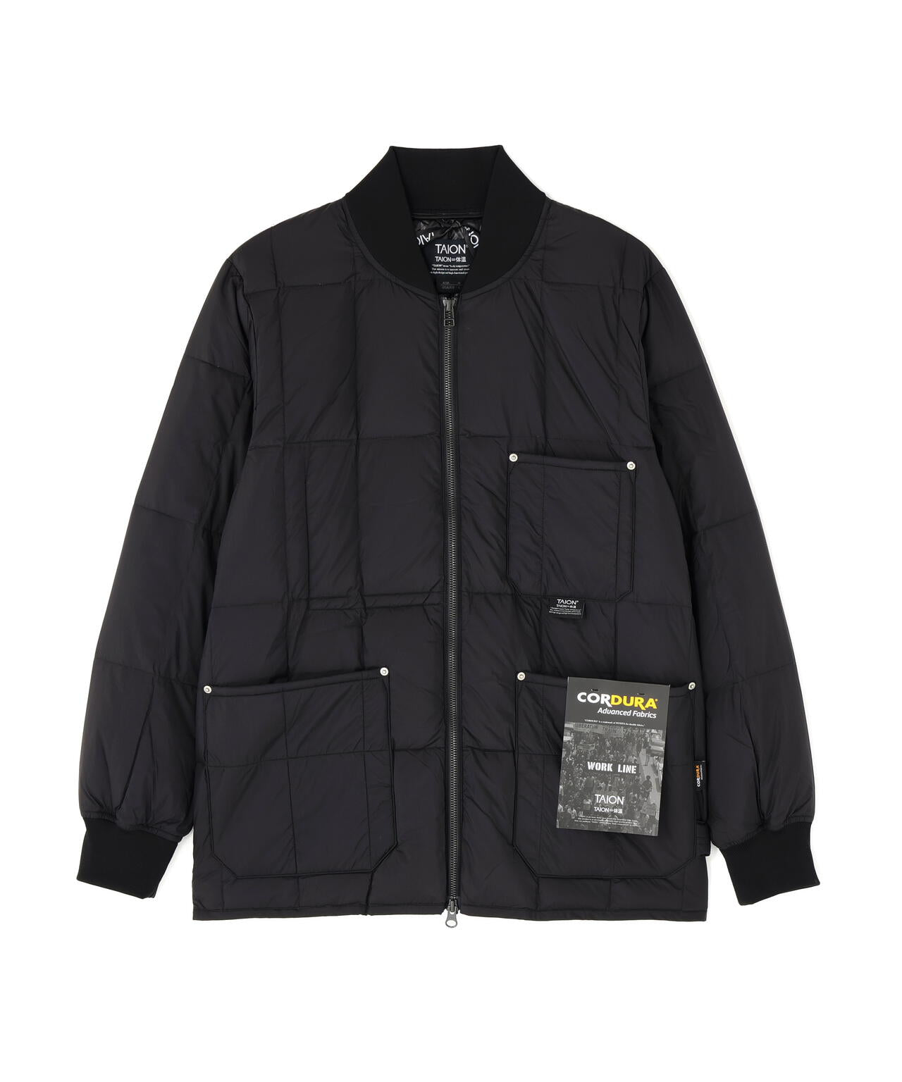TAION/タイオン/WORK W-ZIP HOOD LIBNECK DOWN JACKET【UNISEX】