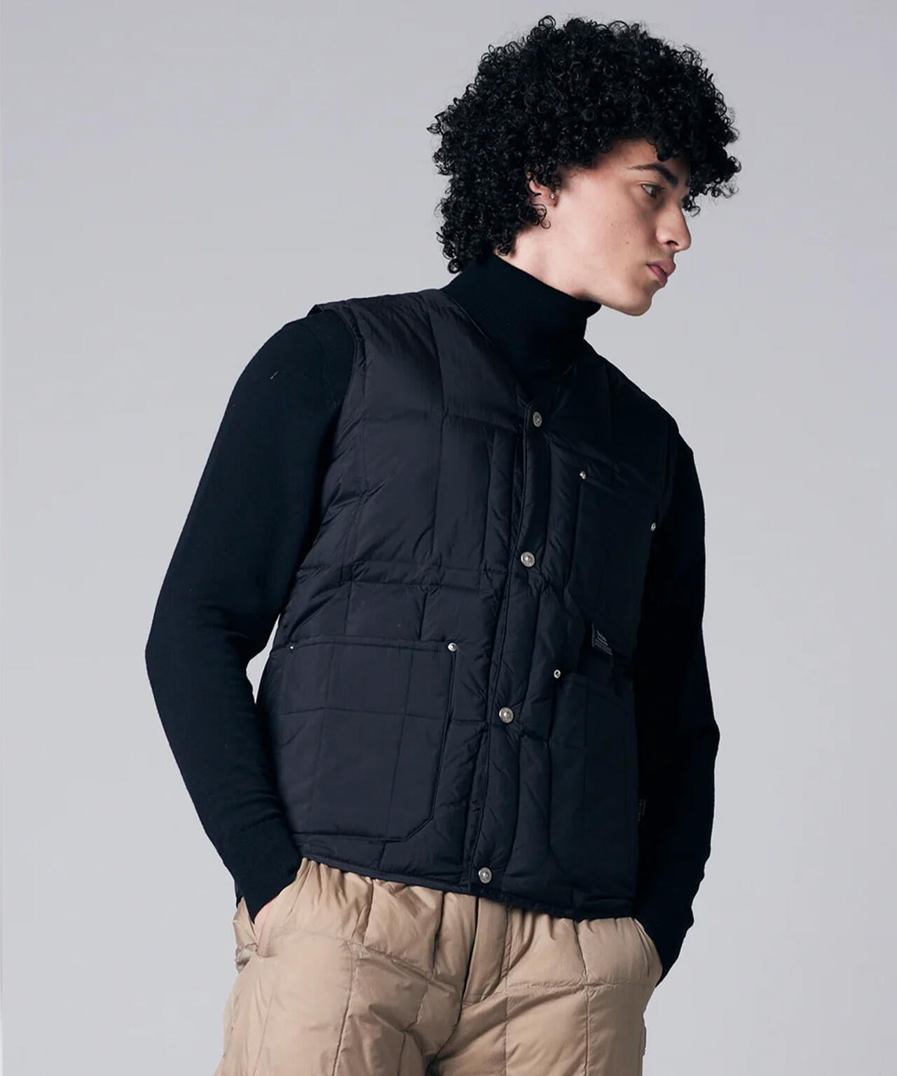 TAION/タイオン/WORK V NECK BUTTON DOWN VEST【UNISEX】