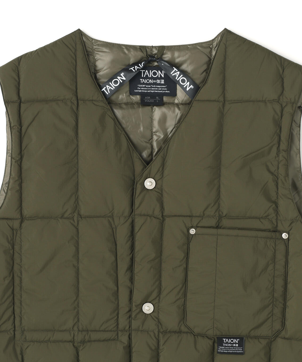 TAION/タイオン/WORK V NECK BUTTON DOWN VEST【UNISEX】