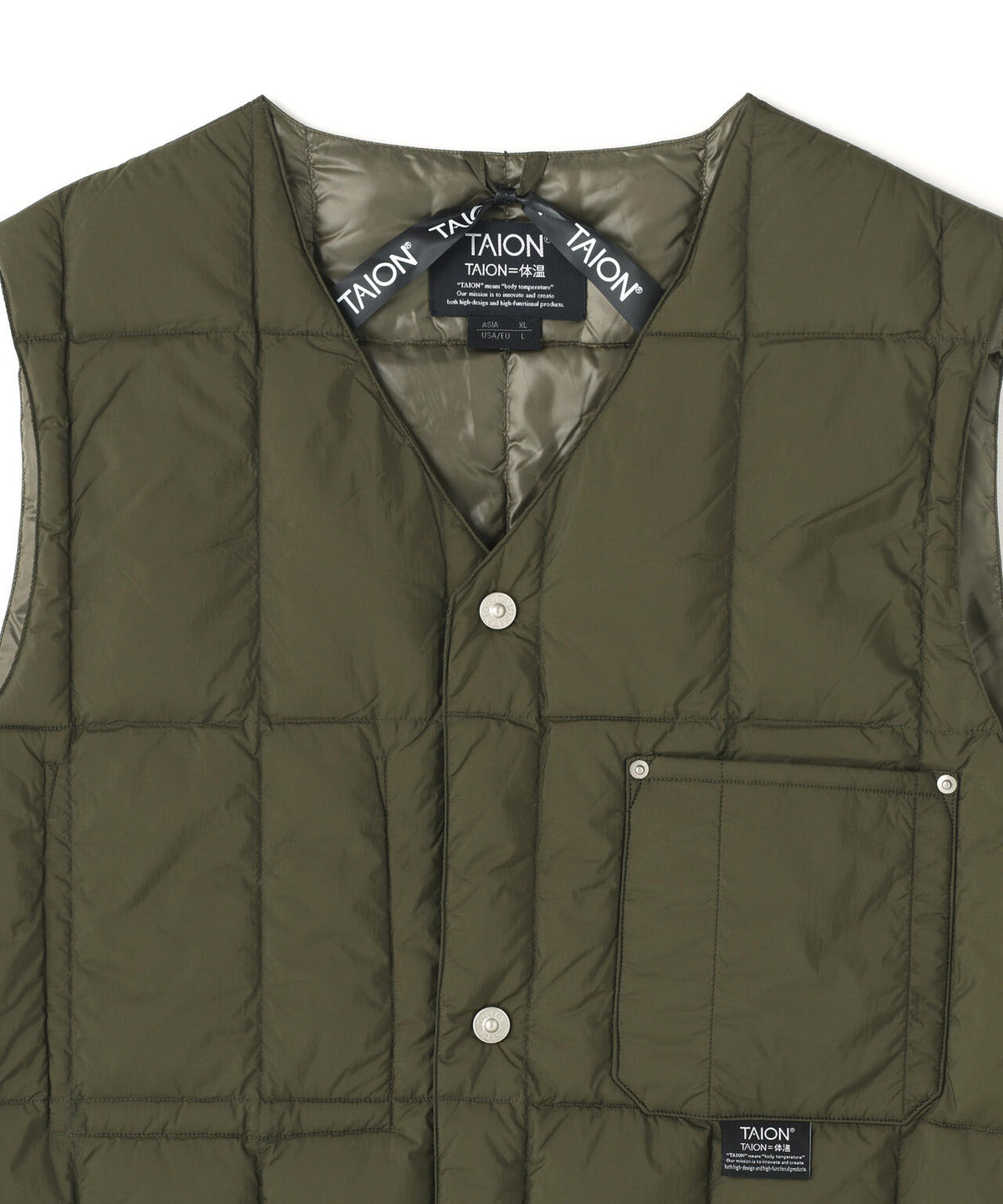 TAION/タイオン/WORK V NECK BUTTON DOWN VEST【UNISEX】