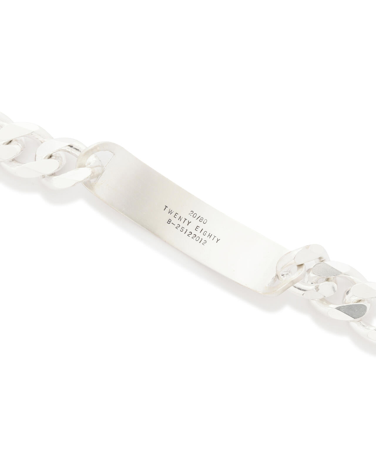 【20/80】トゥエンティーエイティー/STERLING SILVER ID BRACELET 13mm WIDTH