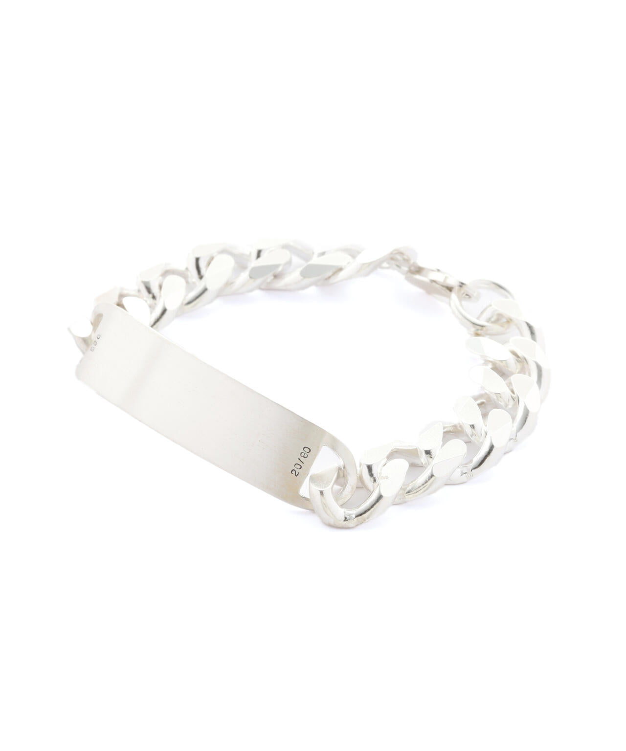【20/80】トゥエンティーエイティー/STERLING SILVER ID BRACELET 13mm WIDTH