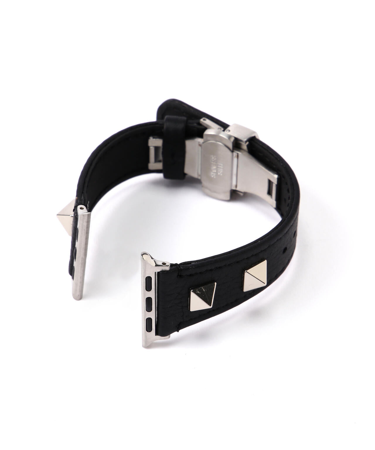 objcts.io/オブジェクツアイオー/LEATHER HYBRID BAND SILVER STUDS - Apple Watch