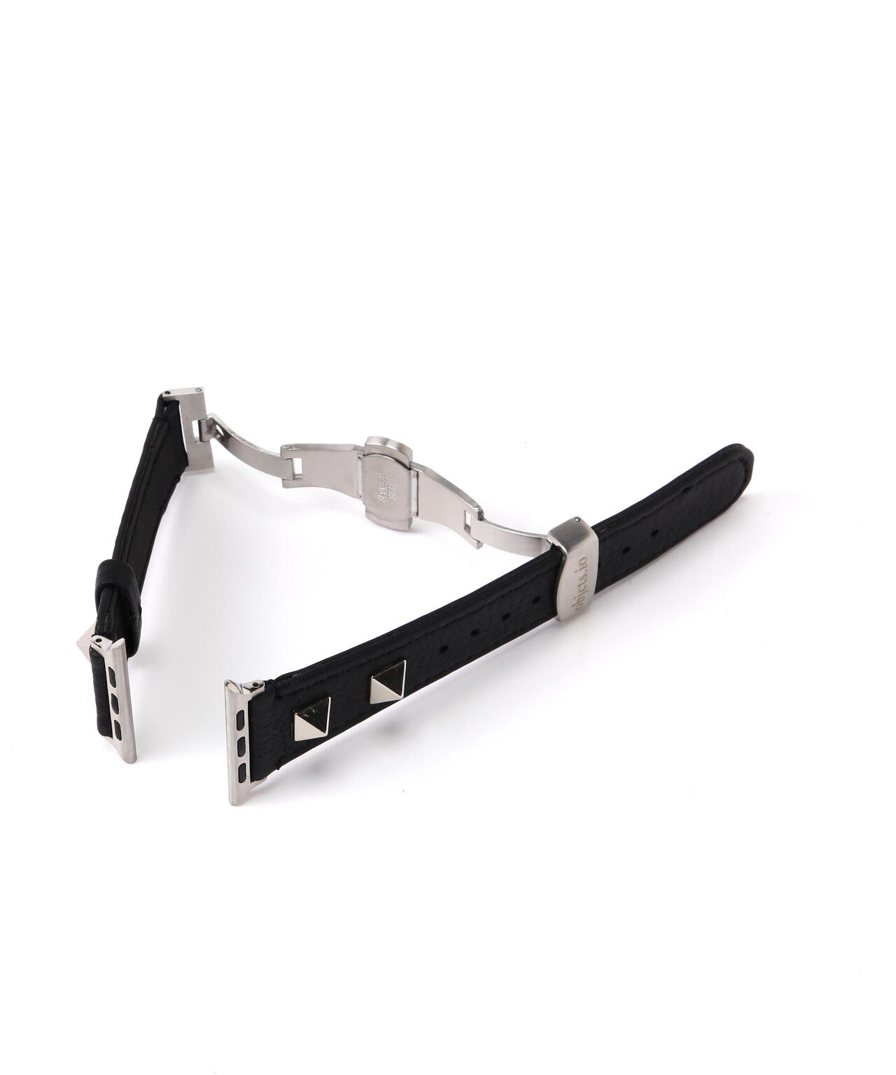 objcts.io/オブジェクツアイオー/LEATHER HYBRID BAND SILVER STUDS - Apple Watch