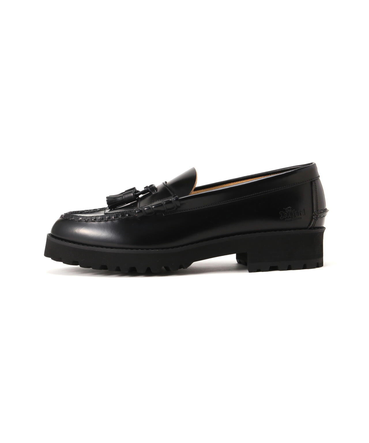 The Kenford Fineshoes/TANK SOLE LOAFERS/BLACK QUILT TASSEL