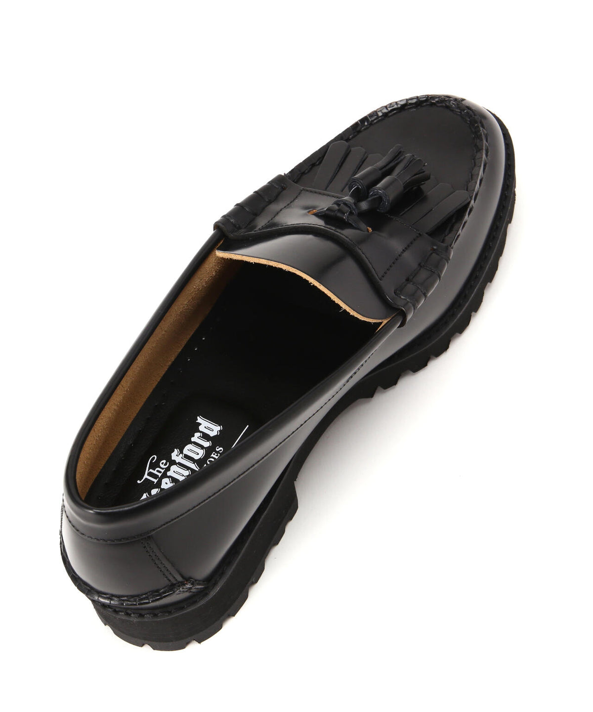 The Kenford Fineshoes/TANK SOLE LOAFERS/BLACK QUILT TASSEL