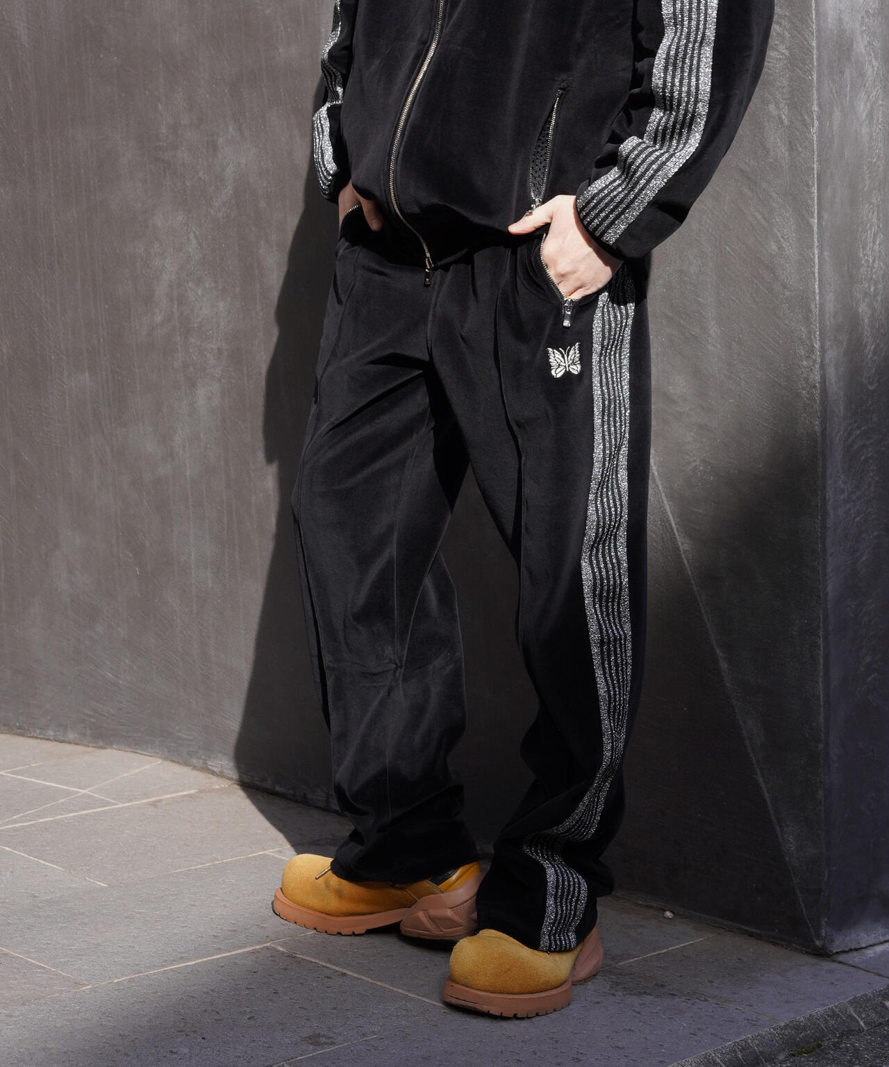 NEEDLES/ニードルズ/【LHP EXCLUSIVE】TRACK PANT - C/PE VELOUR(BLACK)