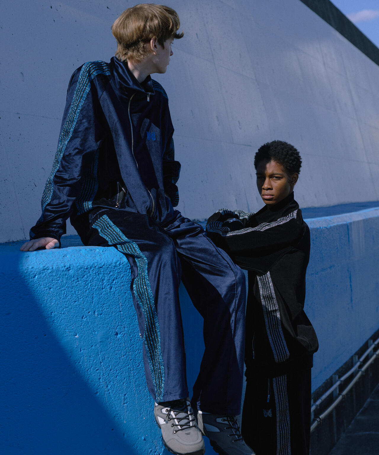 NEEDLES/ニードルズ/【LHP EXCLUSIVE】TRACK PANT - C/PE VELOUR(NAVY)