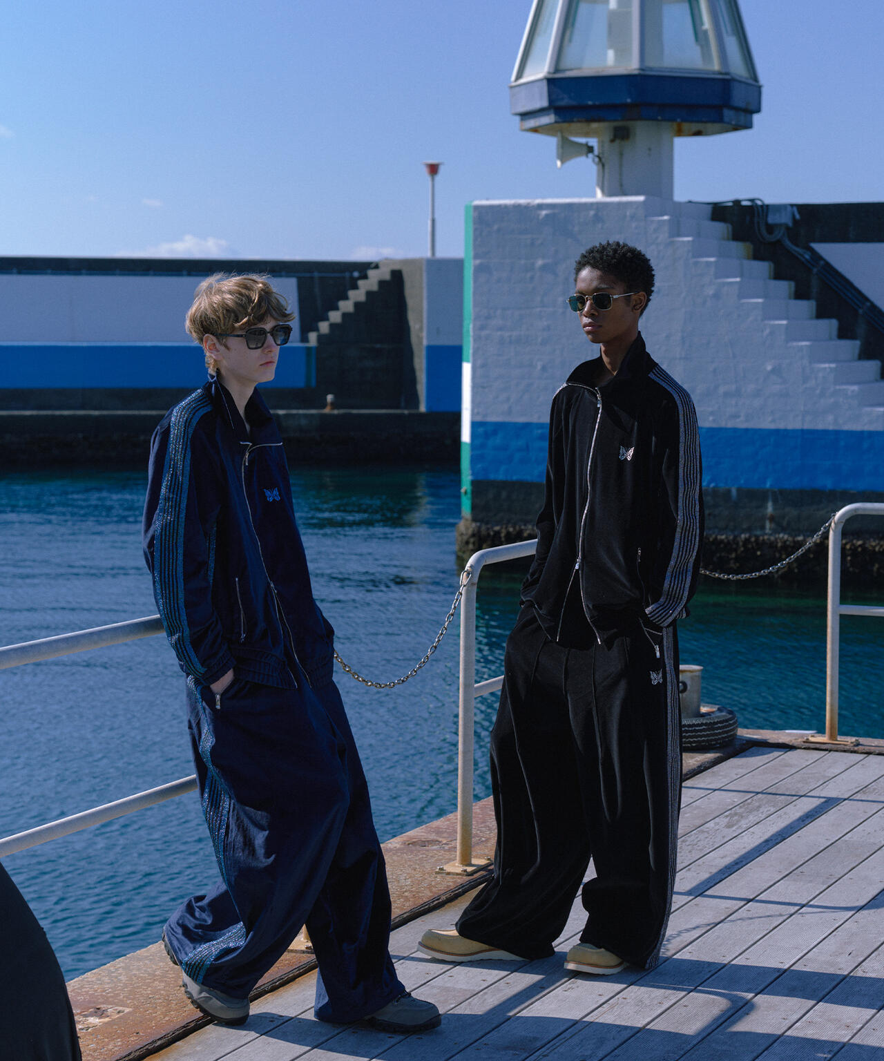 NEEDLES/ニードルズ/【LHP EXCLUSIVE】H.D.TRACK PANT - C/PE VELOUR(NAVY)