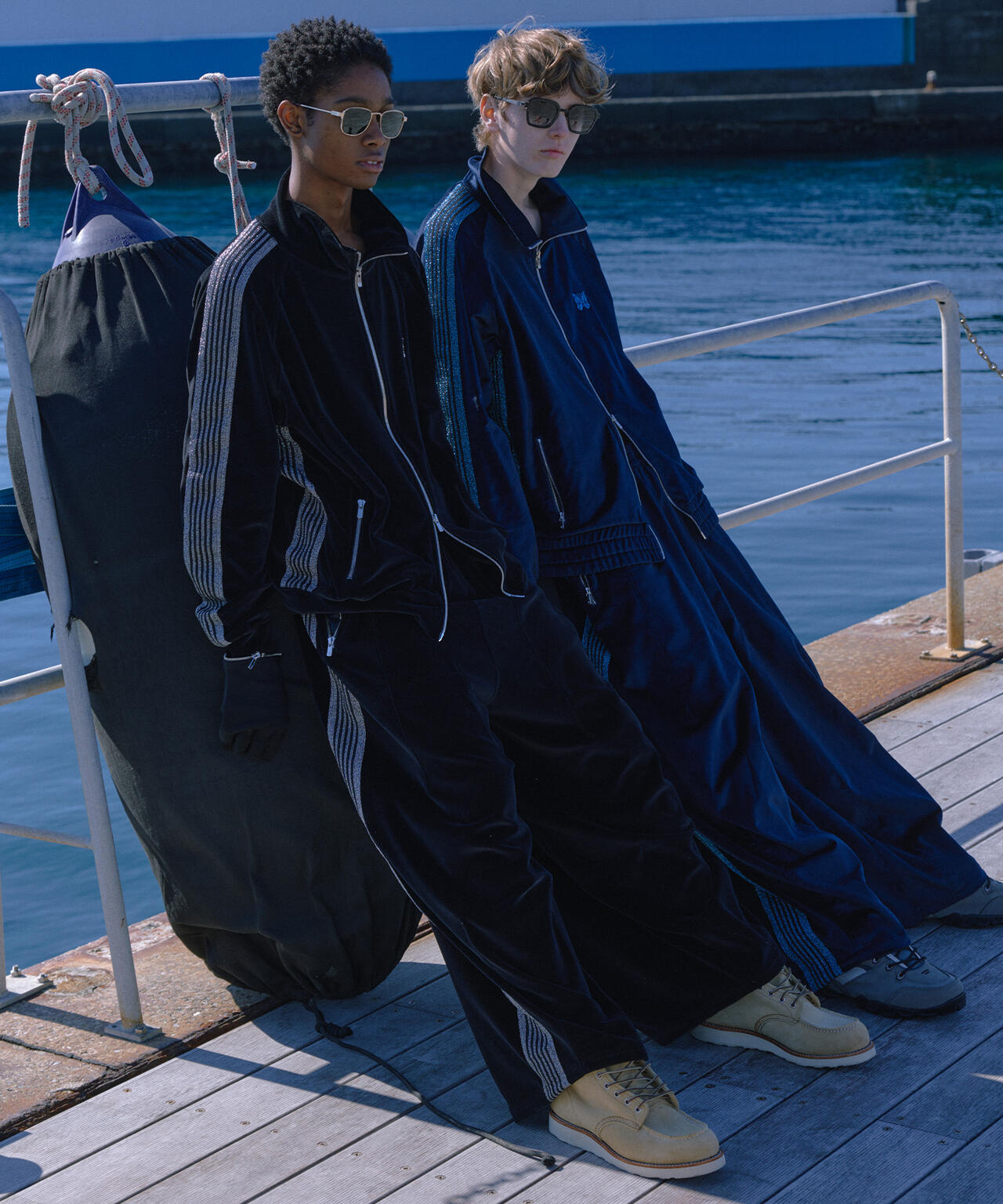 NEEDLES/ニードルズ/【LHP EXCLUSIVE】H.D.TRACK PANT - C/PE VELOUR(NAVY)