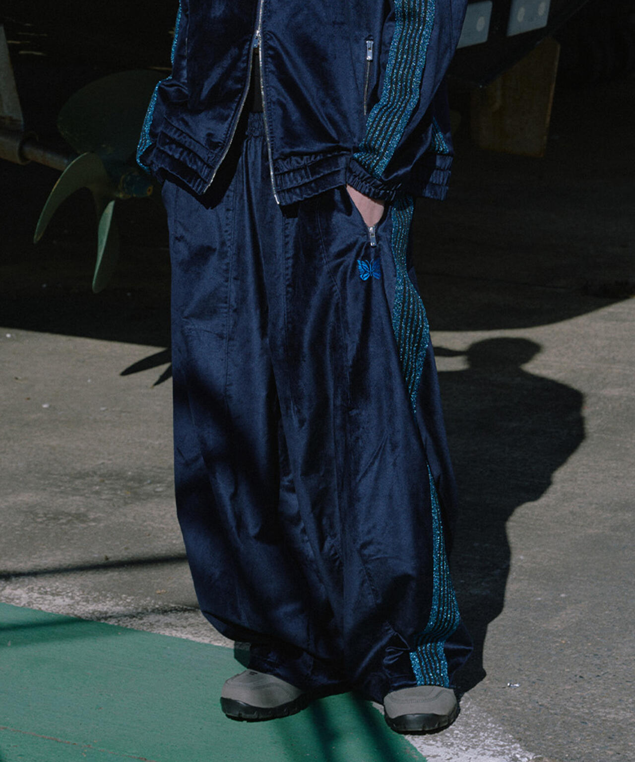 NEEDLES/ニードルズ/【LHP EXCLUSIVE】H.D.TRACK PANT - C/PE VELOUR(NAVY)