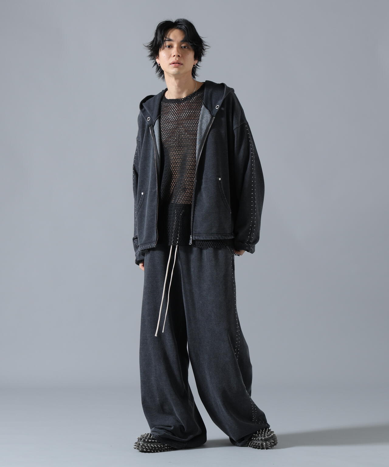 【WEB&DEPOT限定】DankeSchon/ダンケシェーン/STUDS SWEAT PANTS