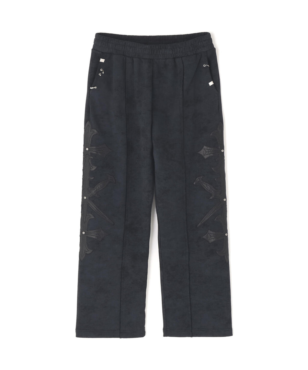 UNKNOWNLONDON/アンノウンロンドン/Dagger Cross Leather Patch Baggy Jogger Patns