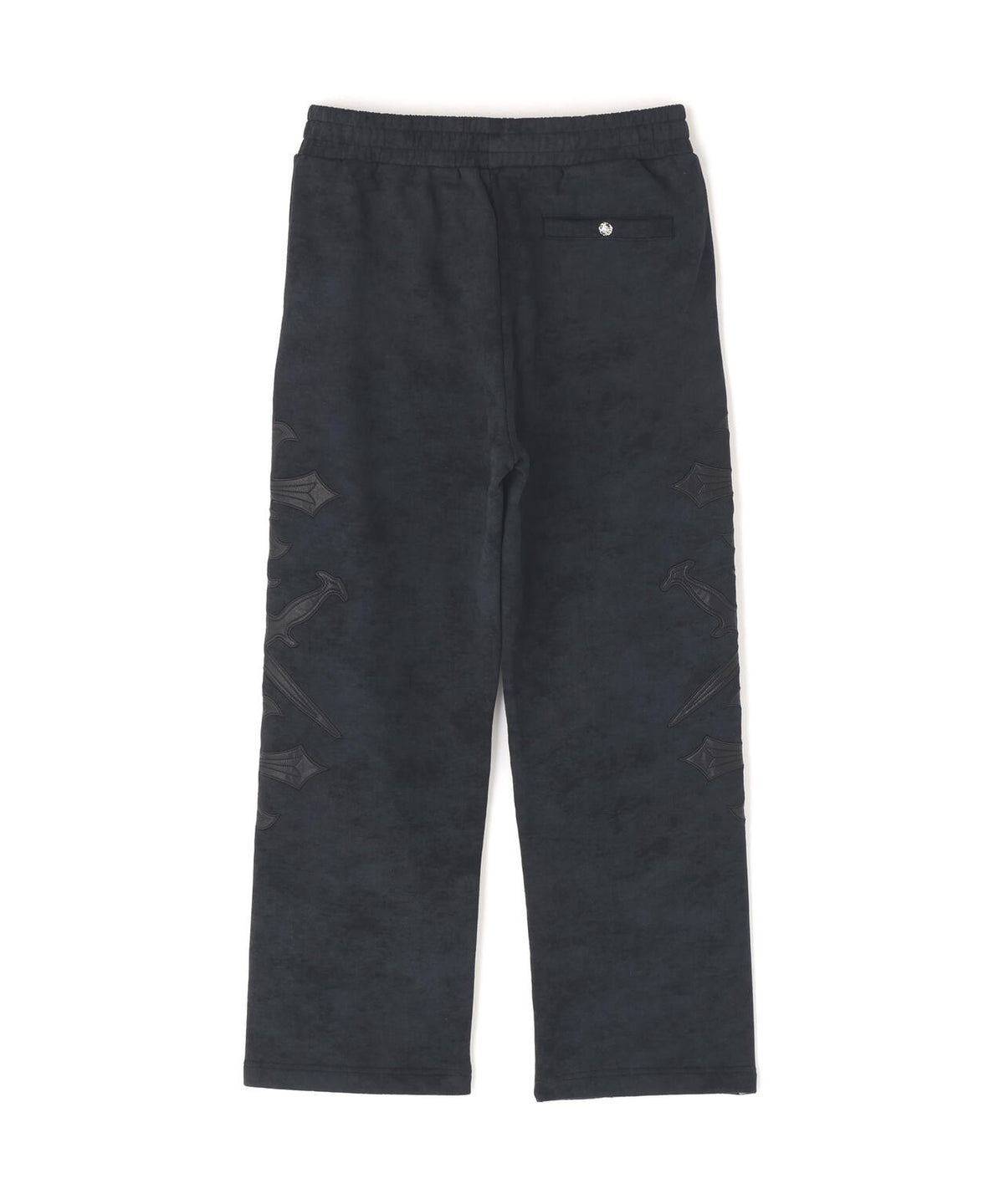 UNKNOWNLONDON/アンノウンロンドン/Dagger Cross Leather Patch Baggy Jogger Patns