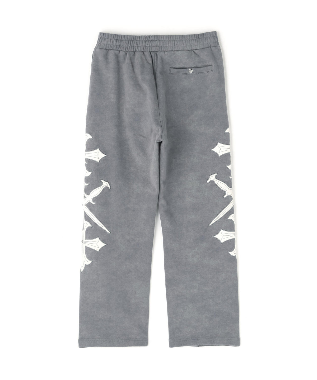 UNKNOWNLONDON/アンノウンロンドン/Dagger Cross Leather Patch Baggy Jogger Patns