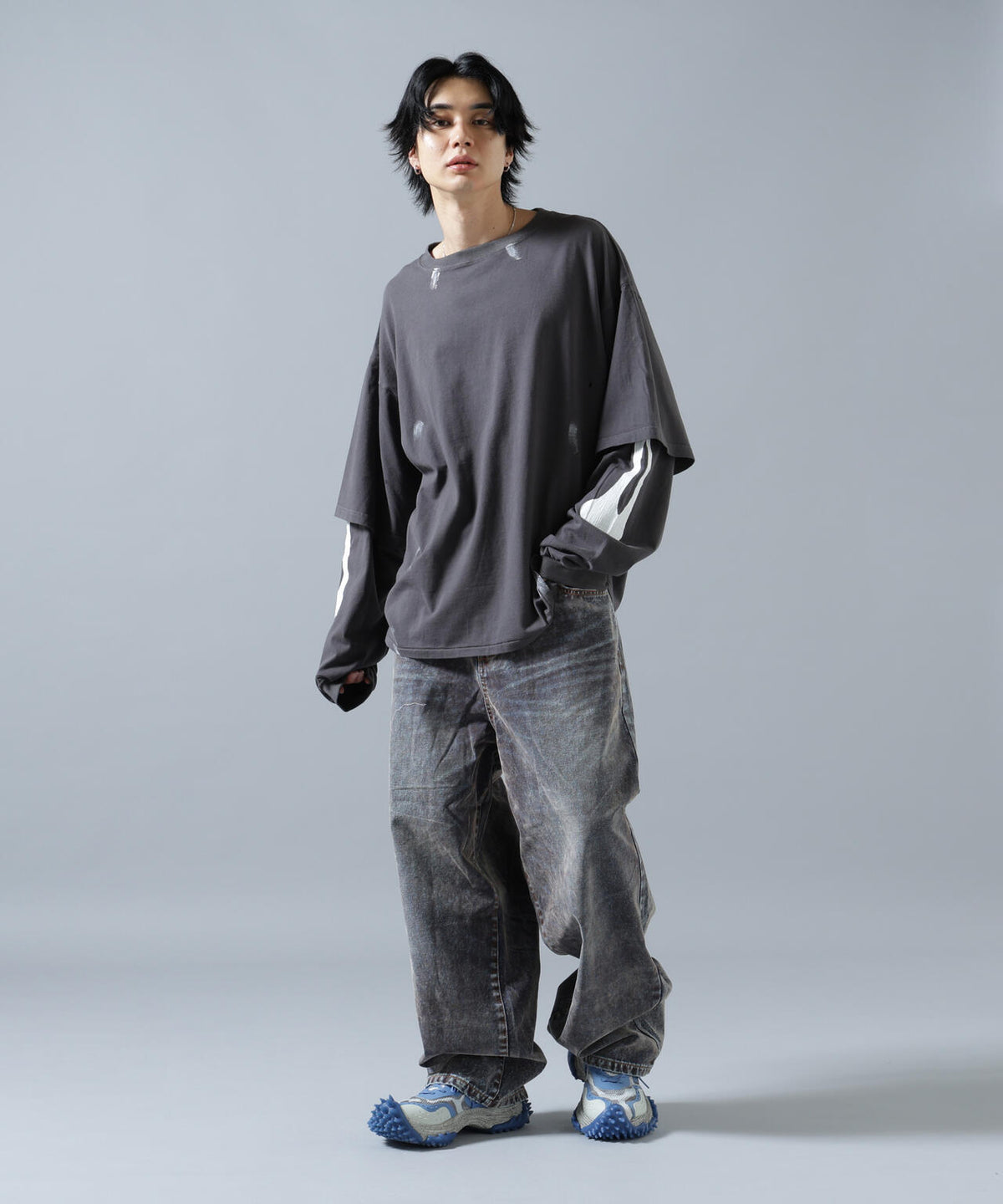 WHITELAND/ホワイトランド/FLOCKY WIDE DENIM PANTS