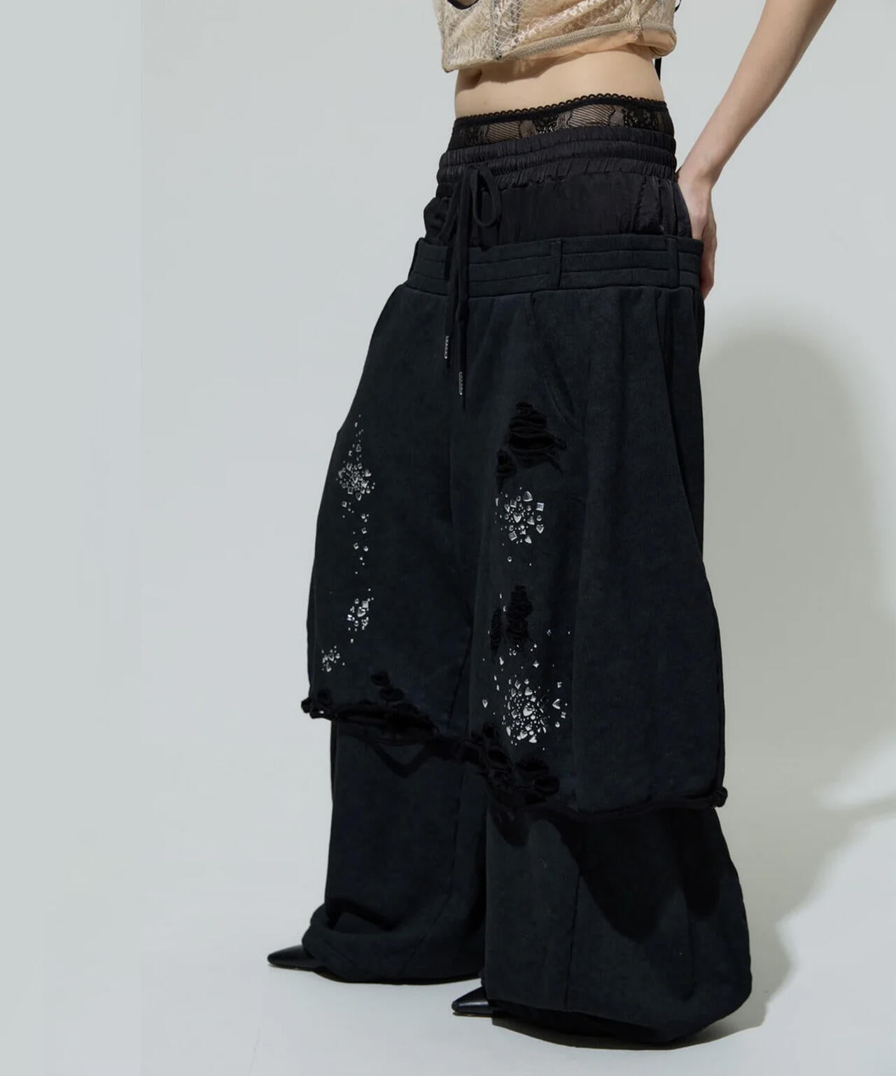 neith./ネイス/Meteor Low-rise Sweat Pants(Black)