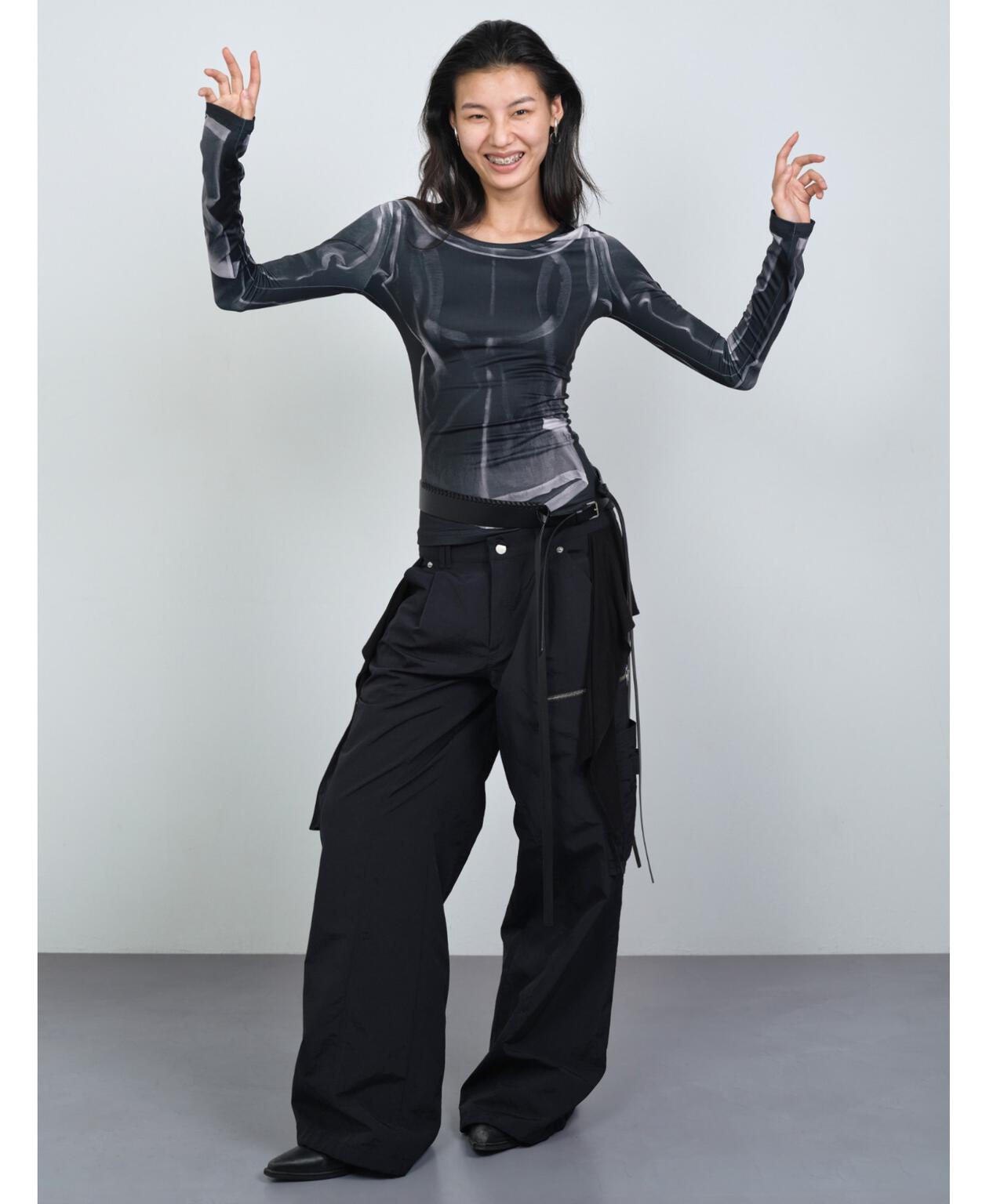 NACHE/ナチェ/MIXED LAYERD TIE JOGGER PANT