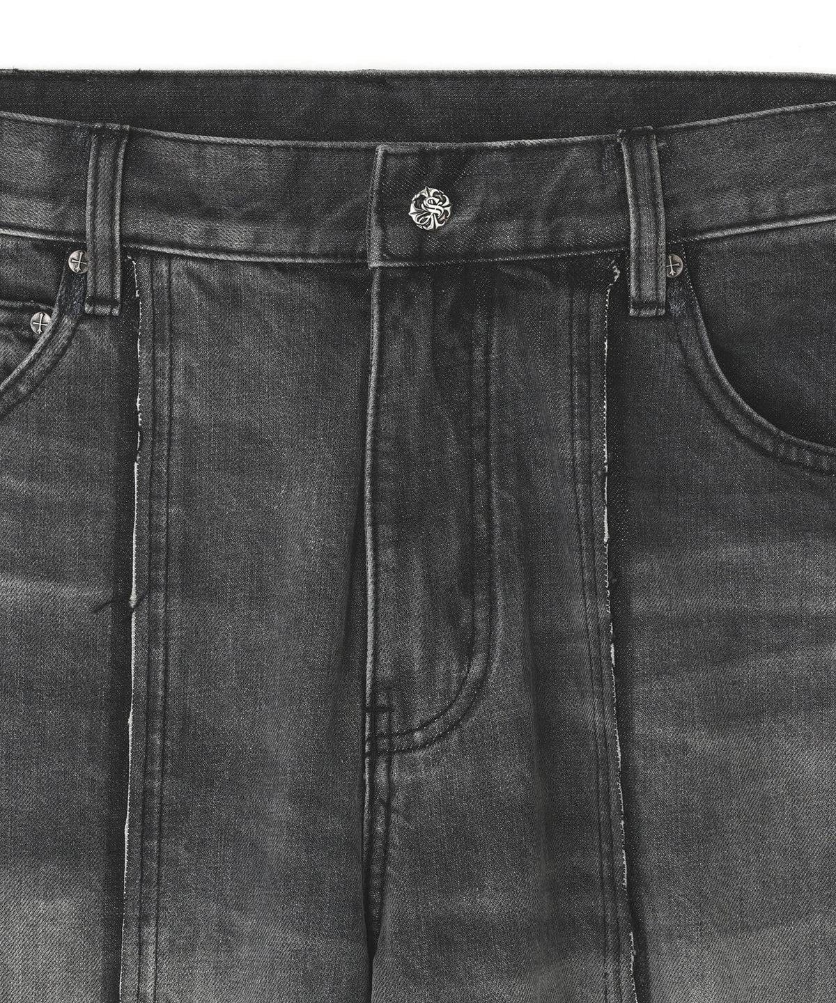 SUPPLIER/サプライヤー/Fire Tribal Leather Patch Baggy Denim