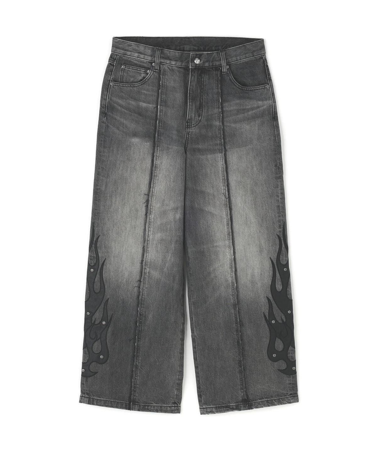 SUPPLIER/サプライヤー/Fire Tribal Leather Patch Baggy Denim