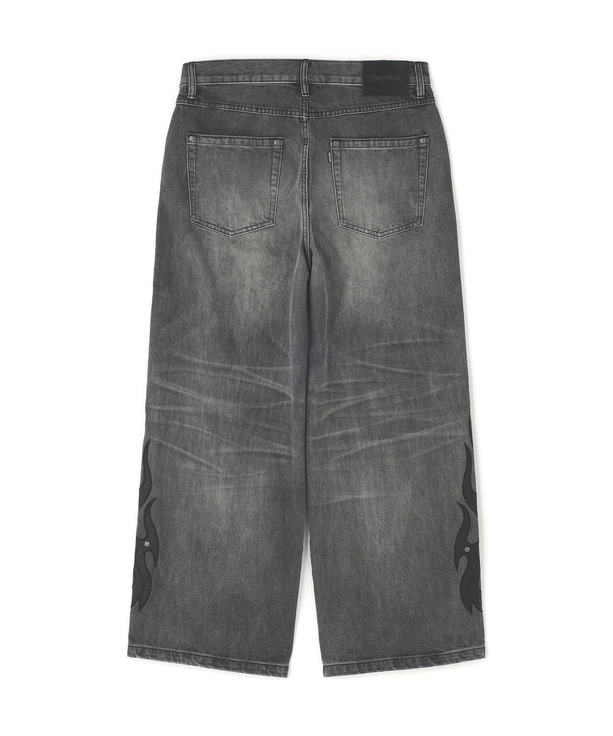 SUPPLIER/サプライヤー/Fire Tribal Leather Patch Baggy Denim