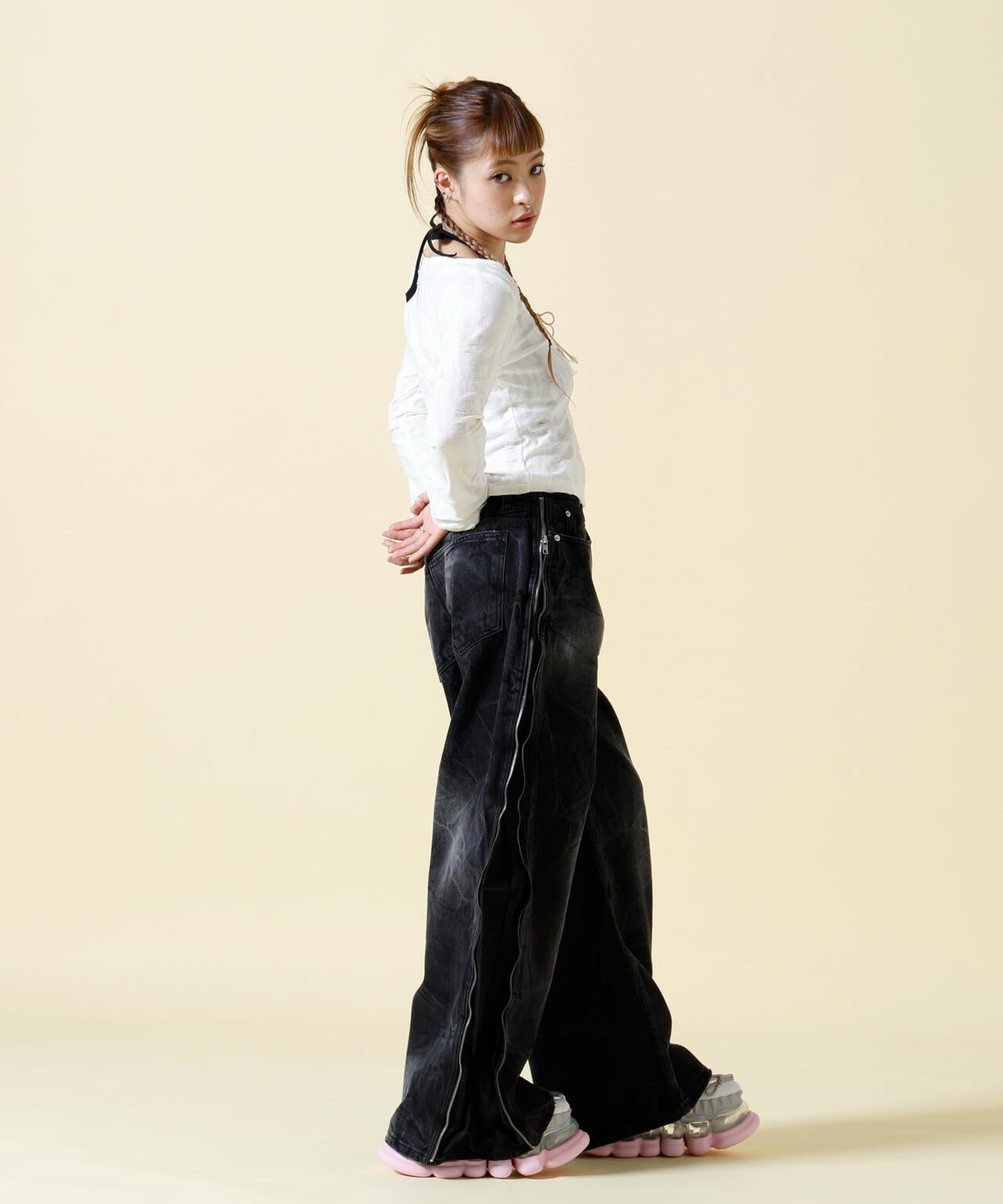 SIS/エスアイエス/Side Zip Denim Pants