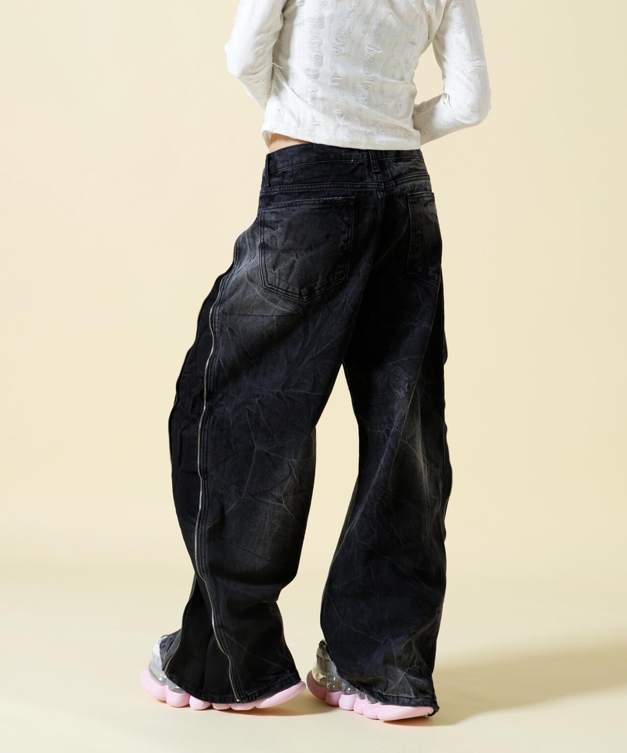 SIS/エスアイエス/Side Zip Denim Pants