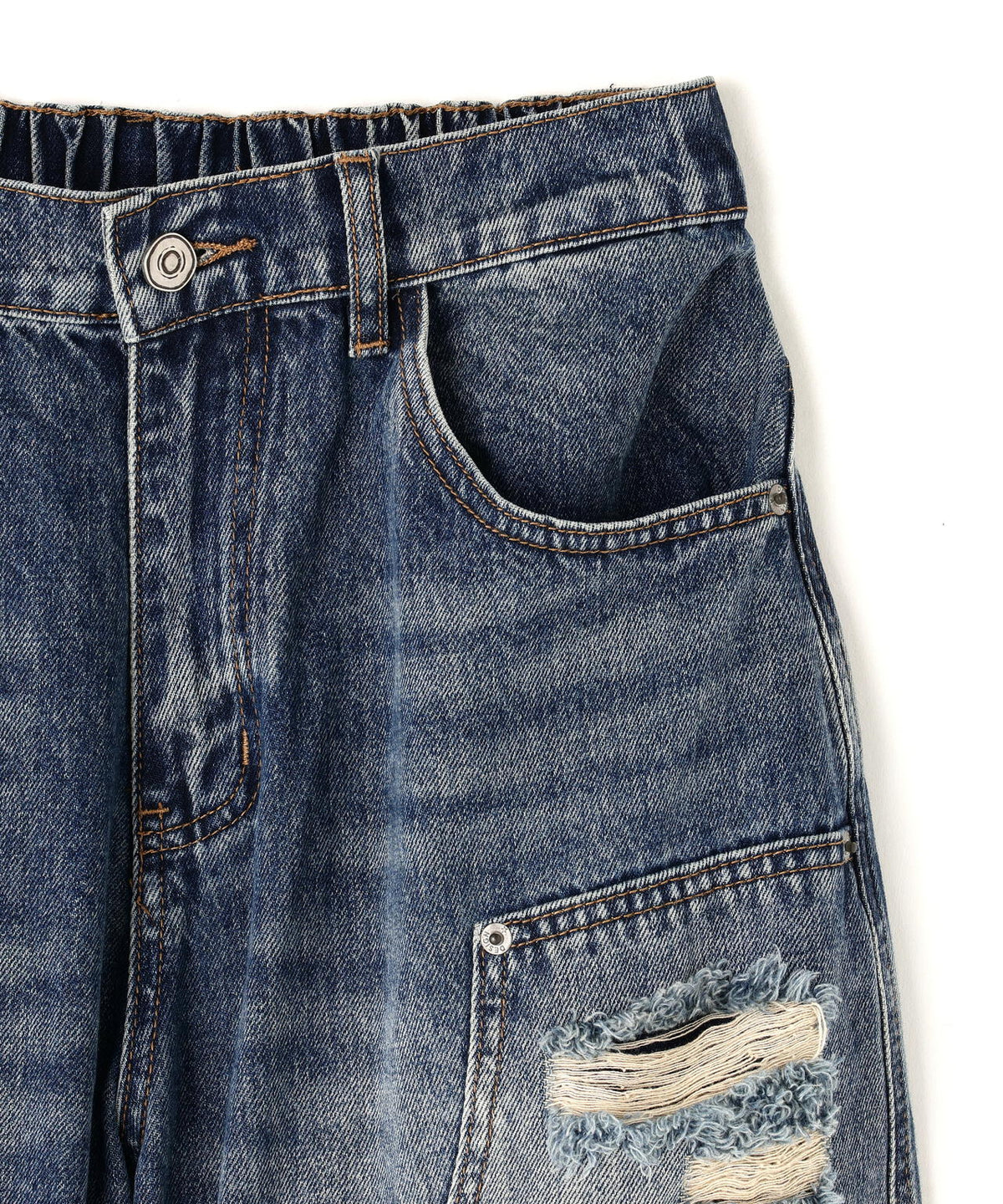 SIS/エスアイエス/Double Knee Damage Denim Pants