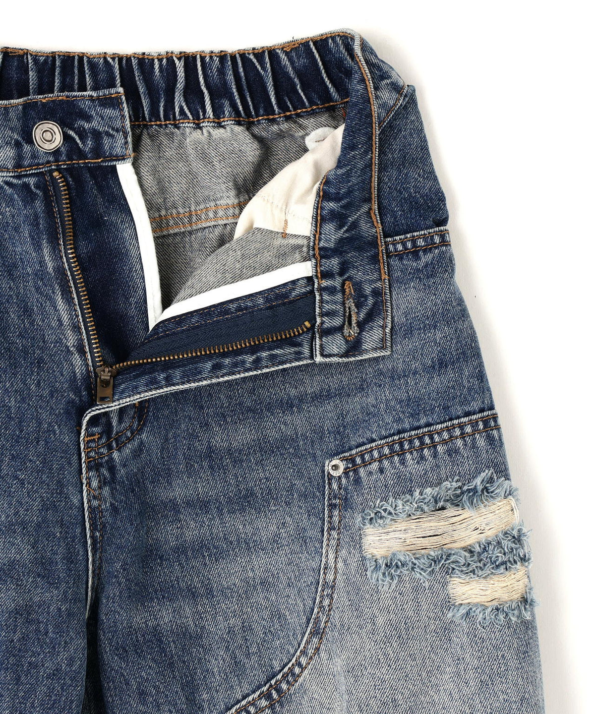 SIS/エスアイエス/Double Knee Damage Denim Pants