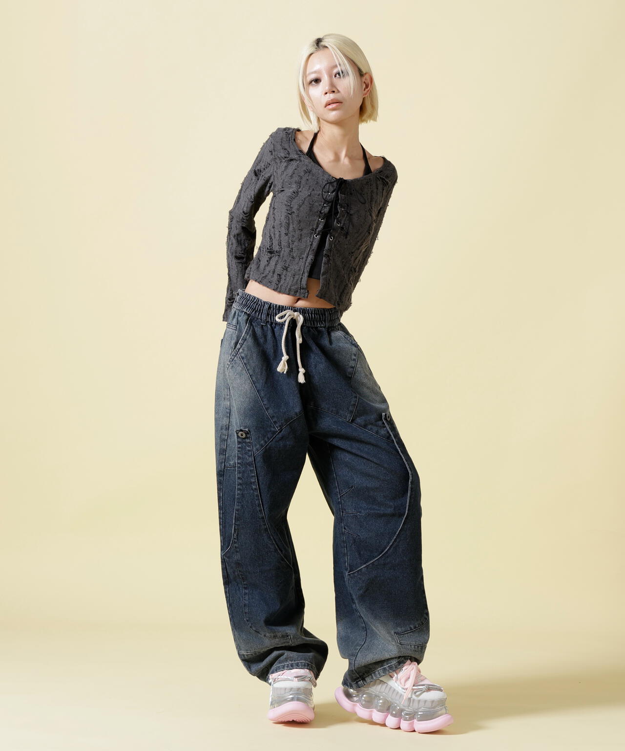 SIS/エスアイエス/Layered Denim Pants