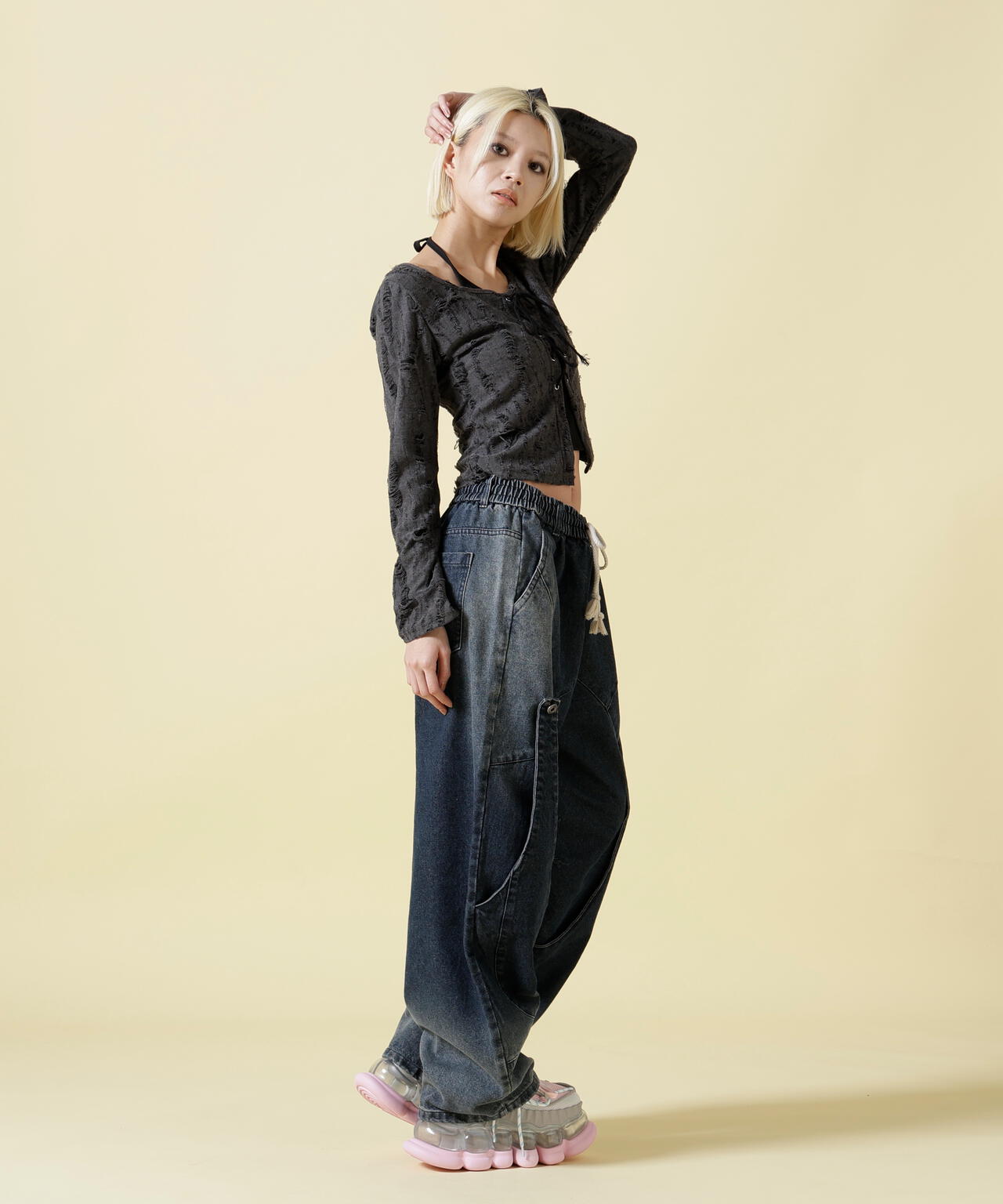 SIS/エスアイエス/Layered Denim Pants