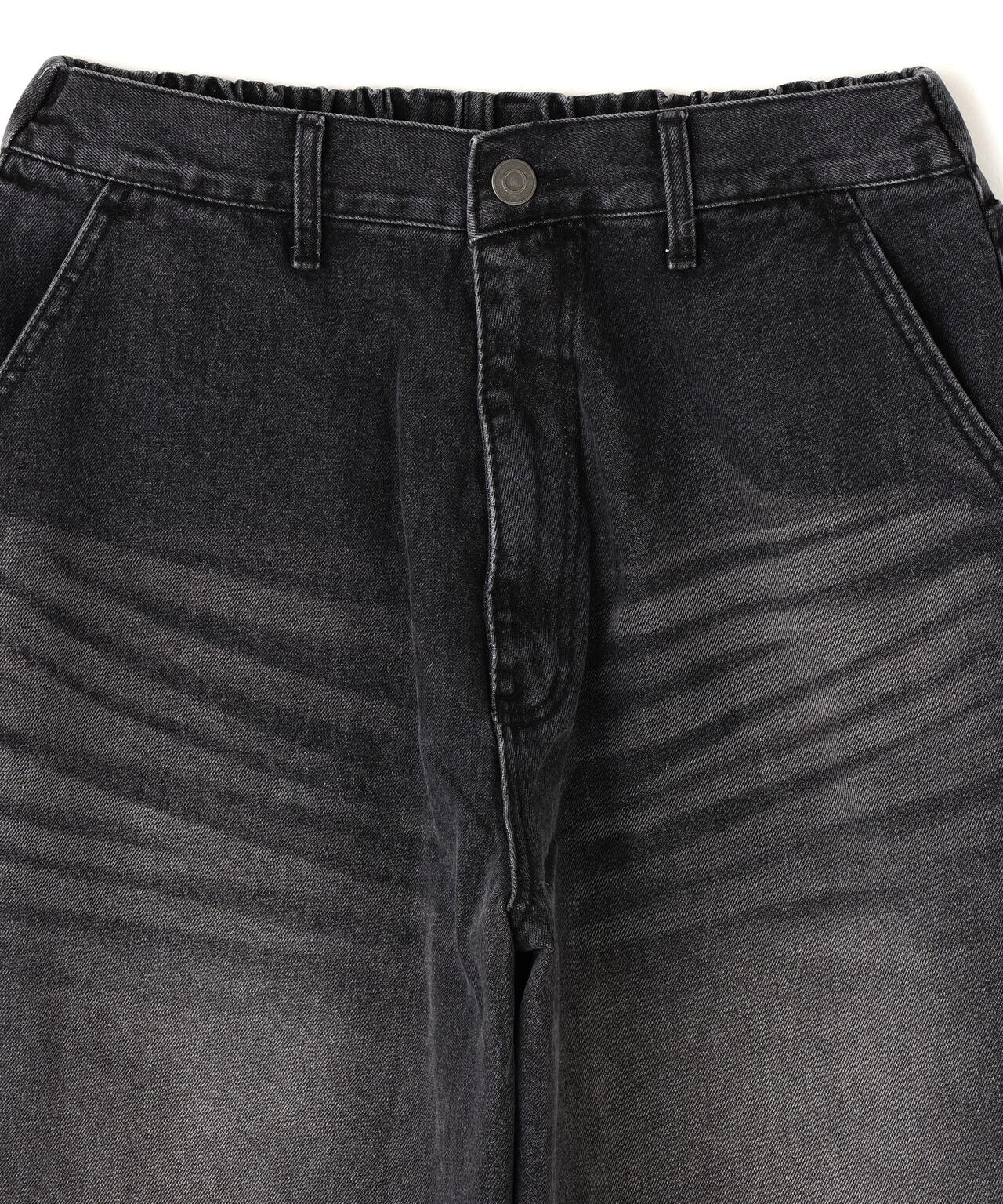 SIS/エスアイエス/Washed Denim Wide Pants Black