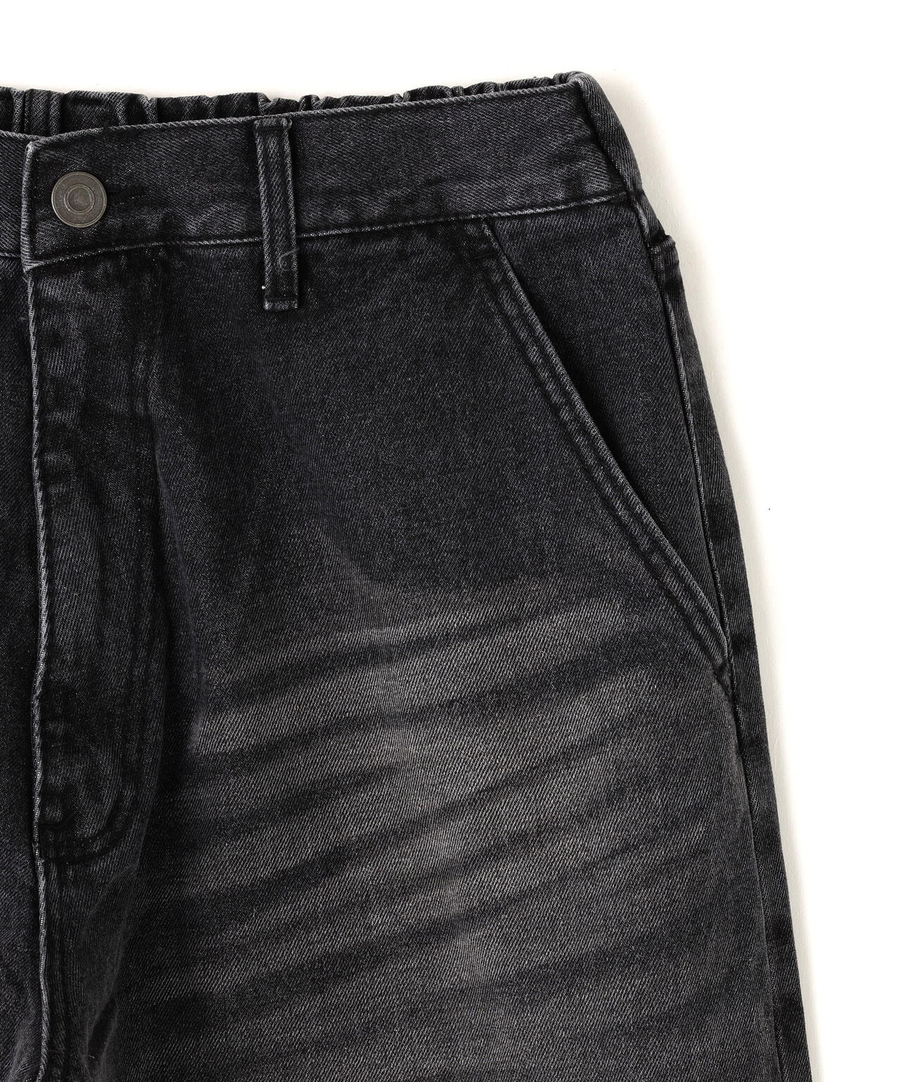 SIS/エスアイエス/Washed Denim Wide Pants Black