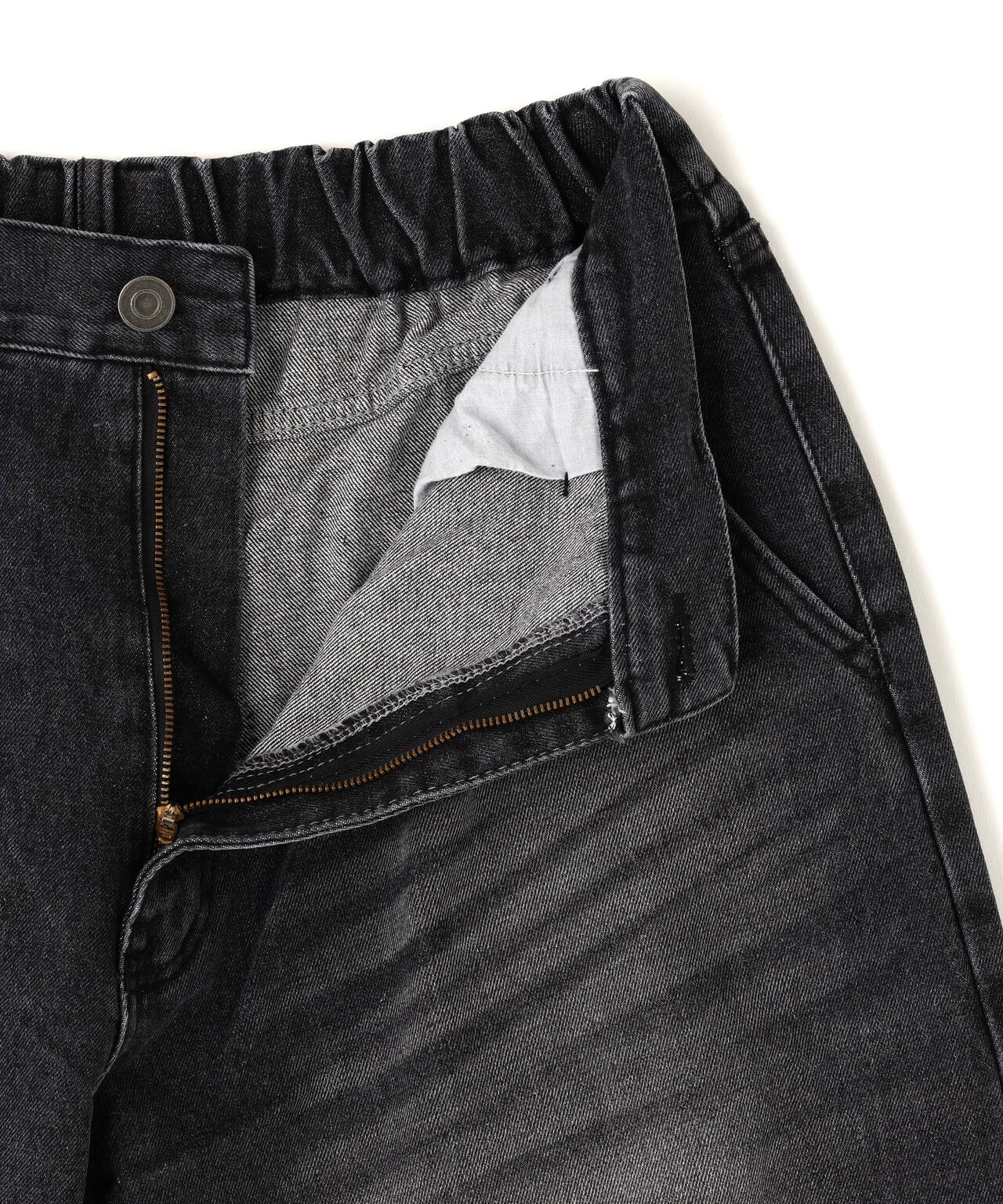 SIS/エスアイエス/Washed Denim Wide Pants Black