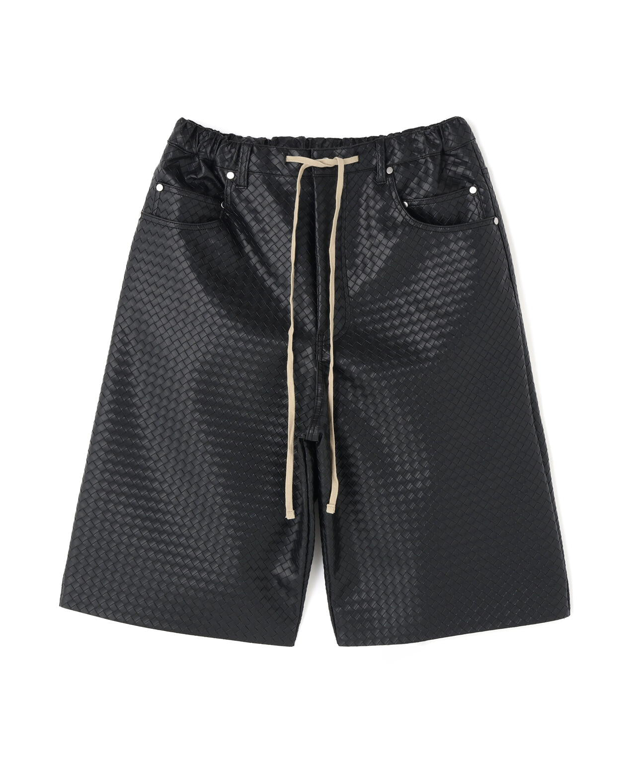 DankeSchon/ダンケシェーン/WOVEN FAUX LEATHER SHORTS